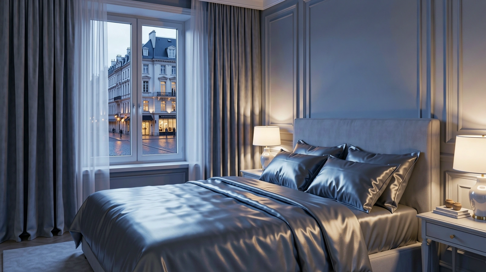 Ambiance sereine suggérant le repos nocturne